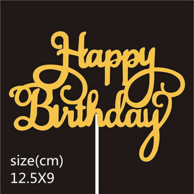 10 buc/pungă Aur Argintiu Engleză La mulți ani pentru tort Decoratiuni pentru petreceri de aniversare Accesorii DIY pentru coacere