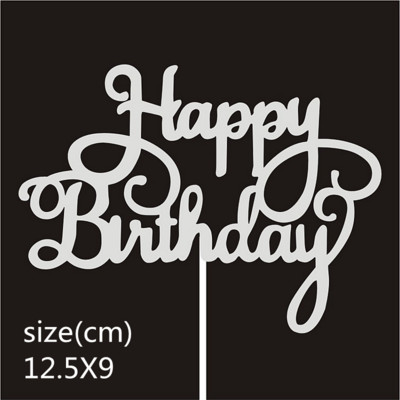 10 buc/pungă Aur Argintiu Engleză La mulți ani pentru tort Decoratiuni pentru petreceri de aniversare Accesorii DIY pentru coacere