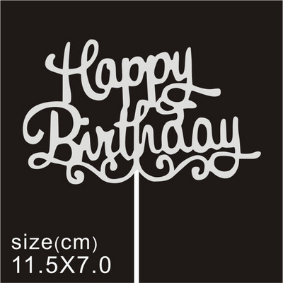 10 buc/pungă Aur Argintiu Engleză La mulți ani pentru tort Decoratiuni pentru petreceri de aniversare Accesorii DIY pentru coacere