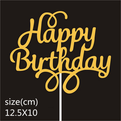 10 buc/pungă Aur Argintiu Engleză La mulți ani pentru tort Decoratiuni pentru petreceri de aniversare Accesorii DIY pentru coacere
