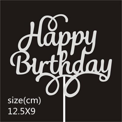 10 buc/pungă Aur Argintiu Engleză La mulți ani pentru tort Decoratiuni pentru petreceri de aniversare Accesorii DIY pentru coacere