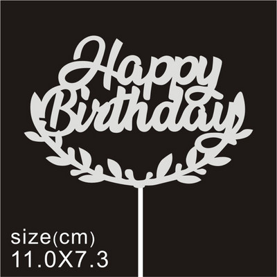 10 buc/pungă Aur Argintiu Engleză La mulți ani pentru tort Decoratiuni pentru petreceri de aniversare Accesorii DIY pentru coacere