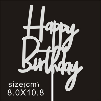 10 buc/pungă Aur Argintiu Engleză La mulți ani pentru tort Decoratiuni pentru petreceri de aniversare Accesorii DIY pentru coacere