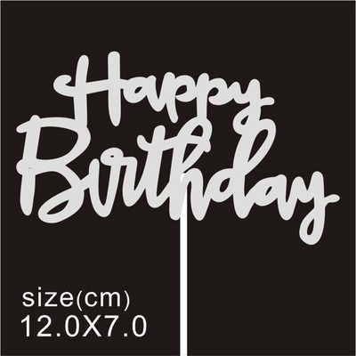 10 buc/pungă Aur Argintiu Engleză La mulți ani pentru tort Decoratiuni pentru petreceri de aniversare Accesorii DIY pentru coacere