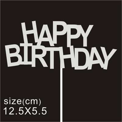 10 buc/pungă Aur Argintiu Engleză La mulți ani pentru tort Decoratiuni pentru petreceri de aniversare Accesorii DIY pentru coacere