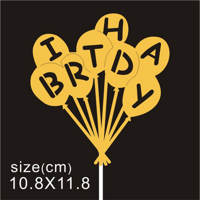 10 buc/pungă Aur Argintiu Engleză La mulți ani pentru tort Decoratiuni pentru petreceri de aniversare Accesorii DIY pentru coacere