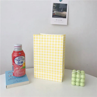 Pungă de hârtie kraft în carouri, 5/8 buc., pungă de hârtie pentru gustări, biscuiți, dulciuri, pungă de hârtie pentru organizare acasă, pungă de hârtie pentru împachetat cadouri de Crăciun