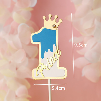 Baking Cake Topper Number Crown Flags Παιδικό πάρτι γενεθλίων Baby Shower Number Ένα έτος Διακόσμηση Διακόσμηση τούρτας