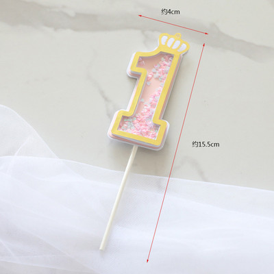 Baking Cake Topper Number Crown Flags Παιδικό πάρτι γενεθλίων Baby Shower Number Ένα έτος Διακόσμηση Διακόσμηση τούρτας