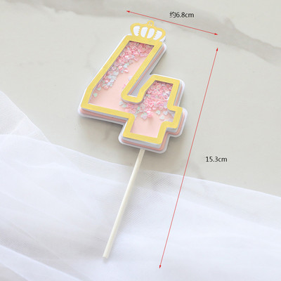 Baking Cake Topper Number Crown Flags Παιδικό πάρτι γενεθλίων Baby Shower Number Ένα έτος Διακόσμηση Διακόσμηση τούρτας