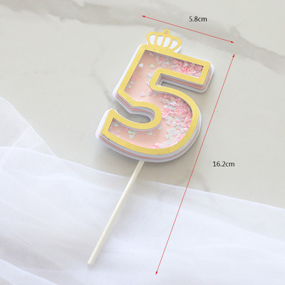 Baking Cake Topper Number Crown Flags Παιδικό πάρτι γενεθλίων Baby Shower Number Ένα έτος Διακόσμηση Διακόσμηση τούρτας