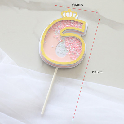 Baking Cake Topper Number Crown Flags Παιδικό πάρτι γενεθλίων Baby Shower Number Ένα έτος Διακόσμηση Διακόσμηση τούρτας