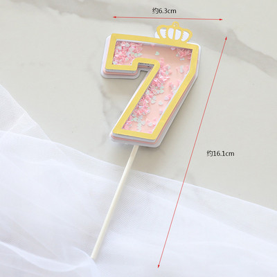 Baking Cake Topper Number Crown Flags Παιδικό πάρτι γενεθλίων Baby Shower Number Ένα έτος Διακόσμηση Διακόσμηση τούρτας