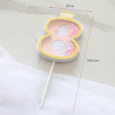 Baking Cake Topper Number Crown Flags Παιδικό πάρτι γενεθλίων Baby Shower Number Ένα έτος Διακόσμηση Διακόσμηση τούρτας