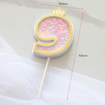 Baking Cake Topper Number Crown Flags Παιδικό πάρτι γενεθλίων Baby Shower Number Ένα έτος Διακόσμηση Διακόσμηση τούρτας