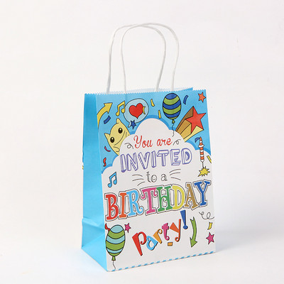 Papirnata vrećica od 6 komada za sretan rođendan s ručkom, slatkiši, kolačići, platnena vrećica za iznenađenje za prijatelje, djecu, djecu