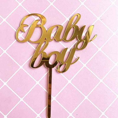 Bebeluş fetiţă băieţel Cupcake Toppers Steaguri Copii La mulți ani Roz albastru aur Cupcake Topper Nunta Mireasa Petrecere Baby Shower Decor