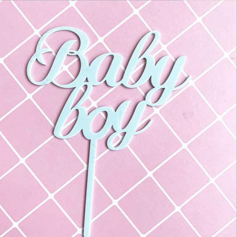 Bebeluş fetiţă băieţel Cupcake Toppers Steaguri Copii La mulți ani Roz albastru aur Cupcake Topper Nunta Mireasa Petrecere Baby Shower Decor
