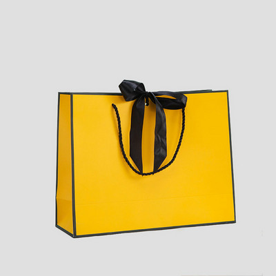 10 τμχ Μεγάλη λευκή χάρτινη τσάντα συσκευασίας Kraft Χαρτί τσάντα δώρου ενδυμάτων με λαβές Μικρή τσάντα αγορών από μαύρο χαρτί