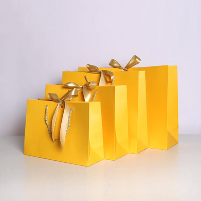 10 τμχ Μεγάλη λευκή χάρτινη τσάντα συσκευασίας Kraft Χαρτί τσάντα δώρου ενδυμάτων με λαβές Μικρή τσάντα αγορών από μαύρο χαρτί