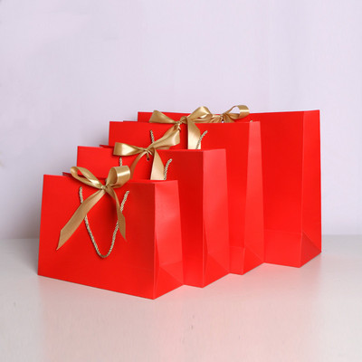 10 τμχ Μεγάλη λευκή χάρτινη τσάντα συσκευασίας Kraft Χαρτί τσάντα δώρου ενδυμάτων με λαβές Μικρή τσάντα αγορών από μαύρο χαρτί