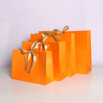 10 τμχ Μεγάλη λευκή χάρτινη τσάντα συσκευασίας Kraft Χαρτί τσάντα δώρου ενδυμάτων με λαβές Μικρή τσάντα αγορών από μαύρο χαρτί