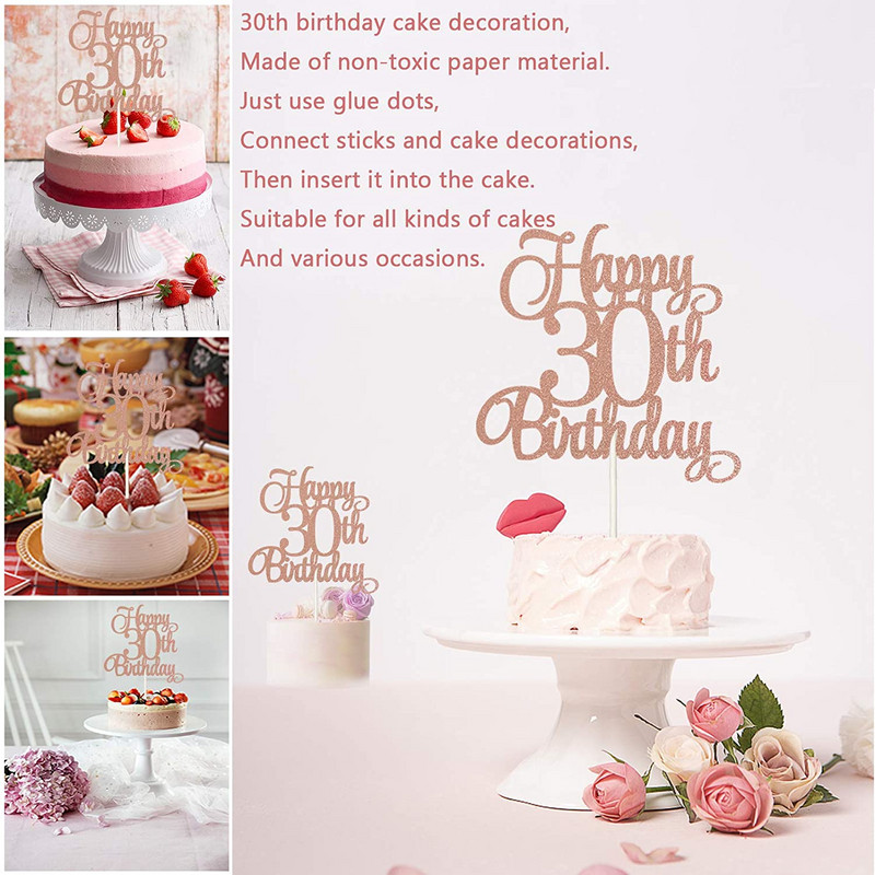 Roosikuldne 30. sünnipäevaks koogipea Koogikatted Peokaunistused Peokaunistused Koogikaunistused Küpsetustarvikud