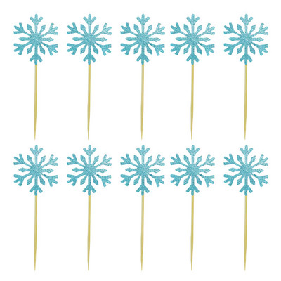 20/50 de bucăți drăguț pentru tort cu fulgi de zăpadă, pentru cupcake, pentru Crăciun, baby shower, petrecere de nuntă, accesorii de decor pentru prăjituri cu sclipici