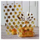 25 tk läbipaistev täpiline pakendikott, lame suu tsellofaanist komm West Pointi küpsisekott Opp kott küpsetuspaketi peotarbed