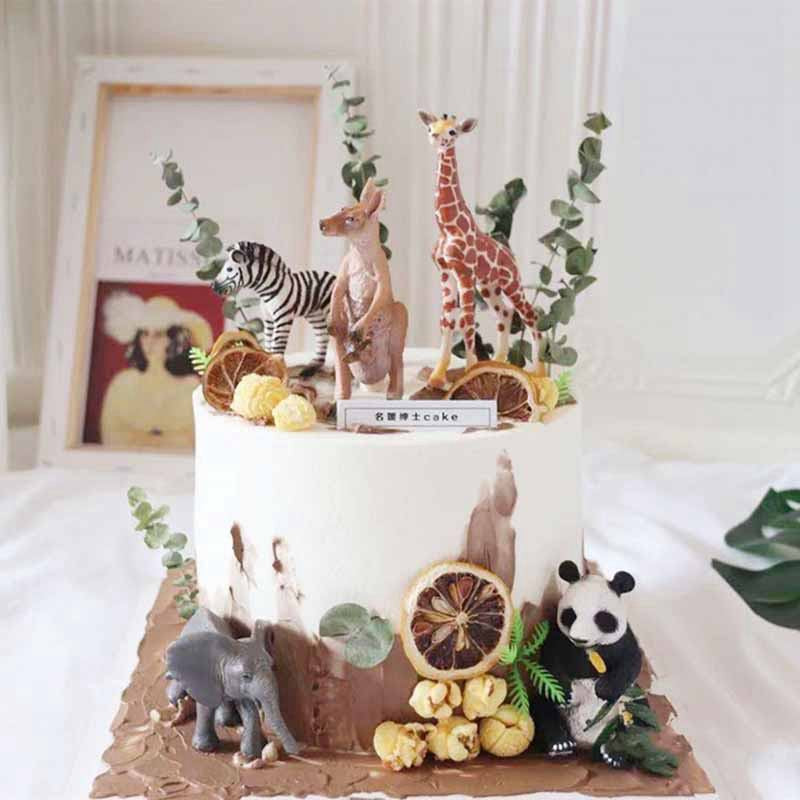 Životinje Torta Žirafa Lav Slon Prekrivač za tortu Baby Shower Dječji 1. rođendan Dekoracija Šuma Jungle Safari Tema za zabavu