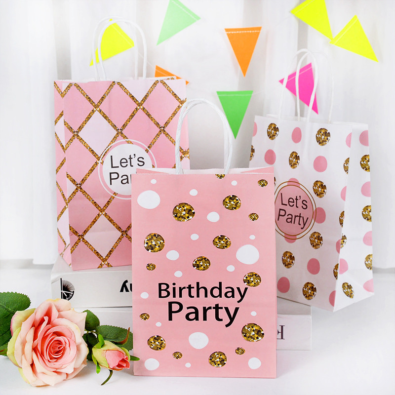 5 tk 21 * 15 * 8 cm pronksjas must jõupaberist kott küpsise kommide pakend pidulik sünnipäevaks pulma kingituse kandekott Beebi dušitarbed