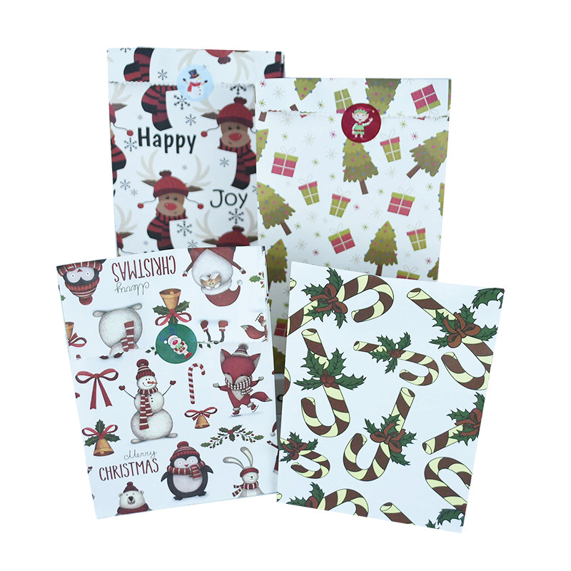5/10 bucăți, hârtie kraft rezistentă la ulei, pungă de bomboane pentru prăjituri, pungă de ambalare pentru cadouri pentru mâncare de Crăciun, pentru petrecere de Crăciun, decorare de Anul Nou, Craciun 2022