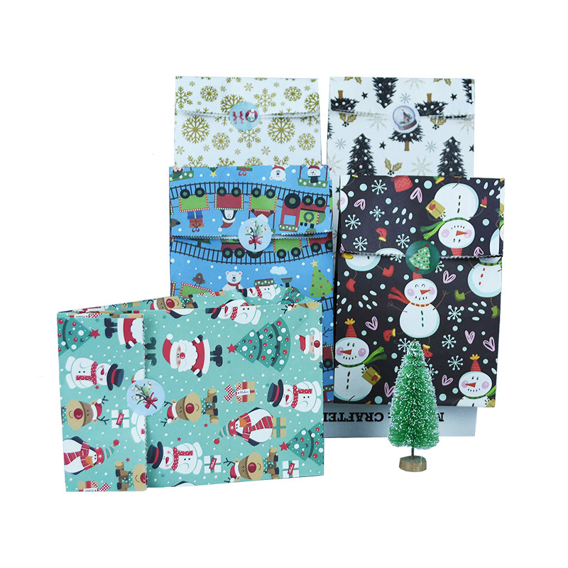 5/10 bucăți, hârtie kraft rezistentă la ulei, pungă de bomboane pentru prăjituri, pungă de ambalare pentru cadouri pentru mâncare de Crăciun, pentru petrecere de Crăciun, decorare de Anul Nou, Craciun 2022