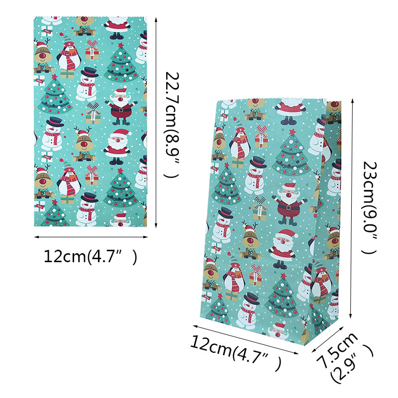 5/10 bucăți, hârtie kraft rezistentă la ulei, pungă de bomboane pentru prăjituri, pungă de ambalare pentru cadouri pentru mâncare de Crăciun, pentru petrecere de Crăciun, decorare de Anul Nou, Craciun 2022
