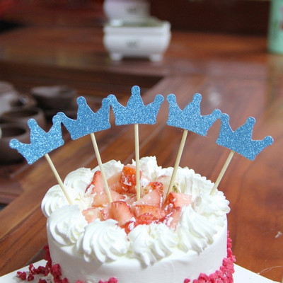 Nou 20 buc/lot de aur prințesă coroană cu sclipici pentru cupcake Topper pentru tort de aniversare pentru băieți, fete, decorațiuni pentru tort