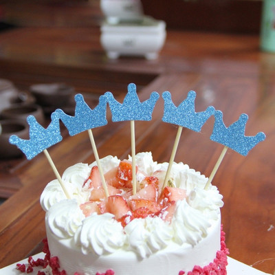 Nou 20 buc/lot de aur prințesă coroană cu sclipici pentru cupcake Topper pentru tort de aniversare pentru băieți, fete, decorațiuni pentru tort