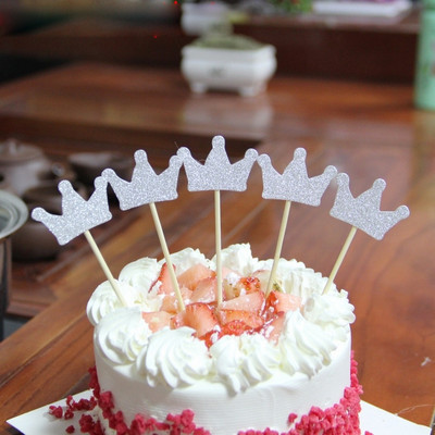 Nou 20 buc/lot de aur prințesă coroană cu sclipici pentru cupcake Topper pentru tort de aniversare pentru băieți, fete, decorațiuni pentru tort