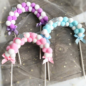 1 vnt Pink Blue Minkštas Pompom Cloud Cake Topper Su gimtadienio vakarėliu „Pasidaryk pats“ torto viršaus vėliavėlių dekoravimas, skirtas „Cake Topper“ festivaliui Naujieji metai