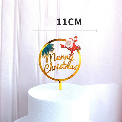 2 bucăți Topper acrilic pentru tort de Crăciun Fericit, aur, cerb, coarne de elan, acrilic, pentru decorațiuni de tort pentru petrecere, Crăciun 2021