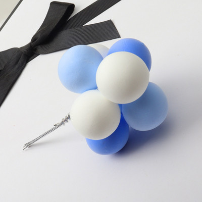 8 bucăți/set bile de argilă cake topper macaron roz albastru bile pentru decorarea torturilor pentru nuntă, petrecere de aniversare, decorare tort