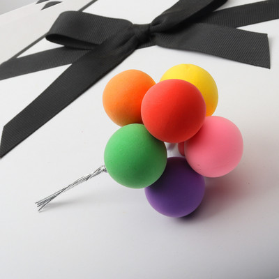 8 bucăți/set bile de argilă cake topper macaron roz albastru bile pentru decorarea torturilor pentru nuntă, petrecere de aniversare, decorare tort