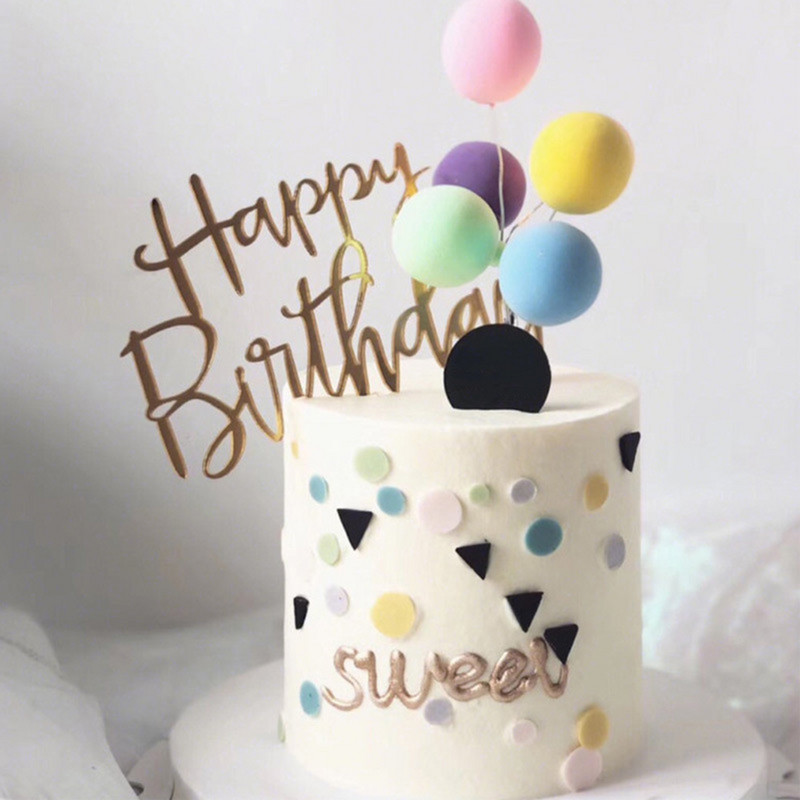8 bucăți/set bile de argilă cake topper macaron roz albastru bile pentru decorarea torturilor pentru nuntă, petrecere de aniversare, decorare tort