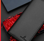 Portofel elegant din piele ecologică pentru bărbați, cu inscripție