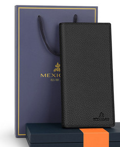 Portofel elegant din piele ecologică pentru bărbați, cu inscripție