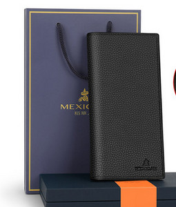 Portofel elegant din piele ecologică pentru bărbați, cu inscripție