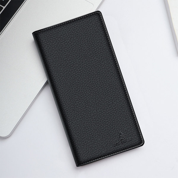 Portofel elegant din piele ecologică pentru bărbați, cu inscripție