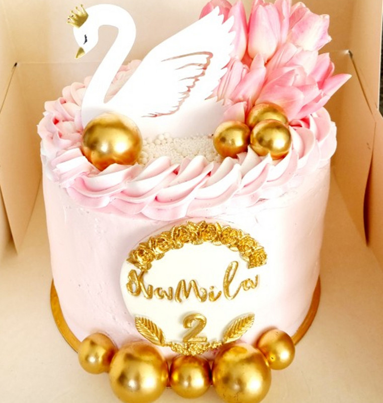 Ins Beautiful Swan DIY Acrilic Cake Topper Coroana alb și negru Cake Topper pentru decorațiuni de tort pentru petrecerea de nuntă de naștere