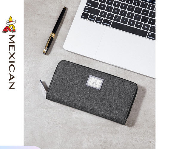 Portofel barbatesc cu logo in culoarea gri