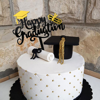 3/6 бр. Happy Graduation Cake Topper Златен акрилен декор за торта за поздравление Graduation Party Graduation Gift Decorations 2022