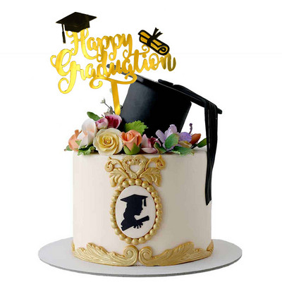 3/6 τμχ Happy Graduation Cake Topper Gold Ακρυλικό Διακόσμηση τούρτας για Congratulation Grad Party Graduation Gift Decorations 2022